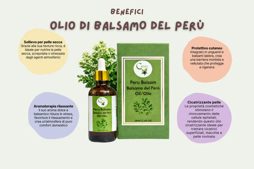 Olio di Balsamo del Perù 100% Puro 50ml - Resina Naturale Profumo Vaniglia e Pelle