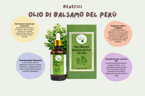 Olio di Balsamo del Perù Puro 100% - Resina Naturale Profumo Vaniglia | Cresci Più