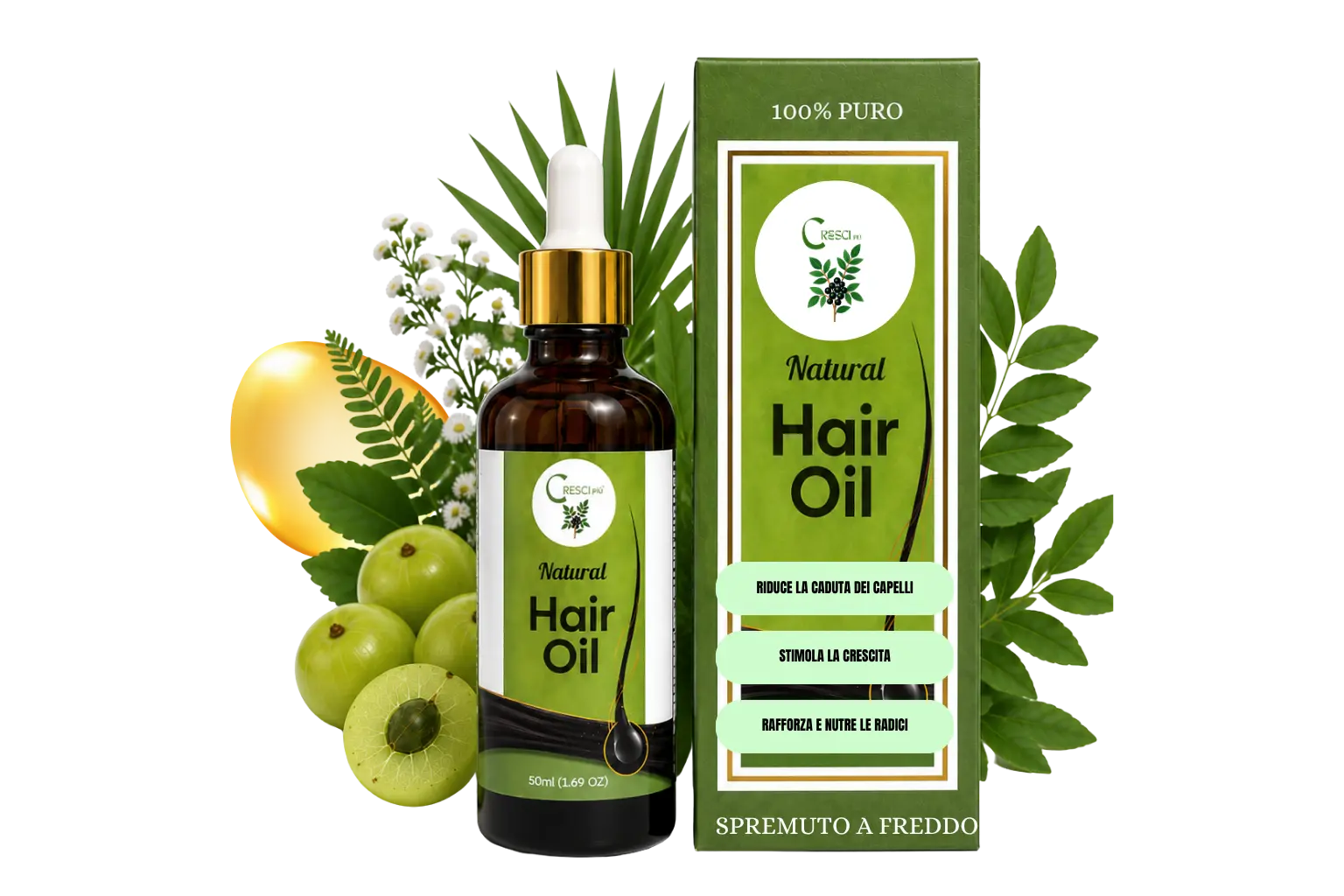 Olio Rinforzante Anticaduta - Trattamento Naturale per la Ricrescita
