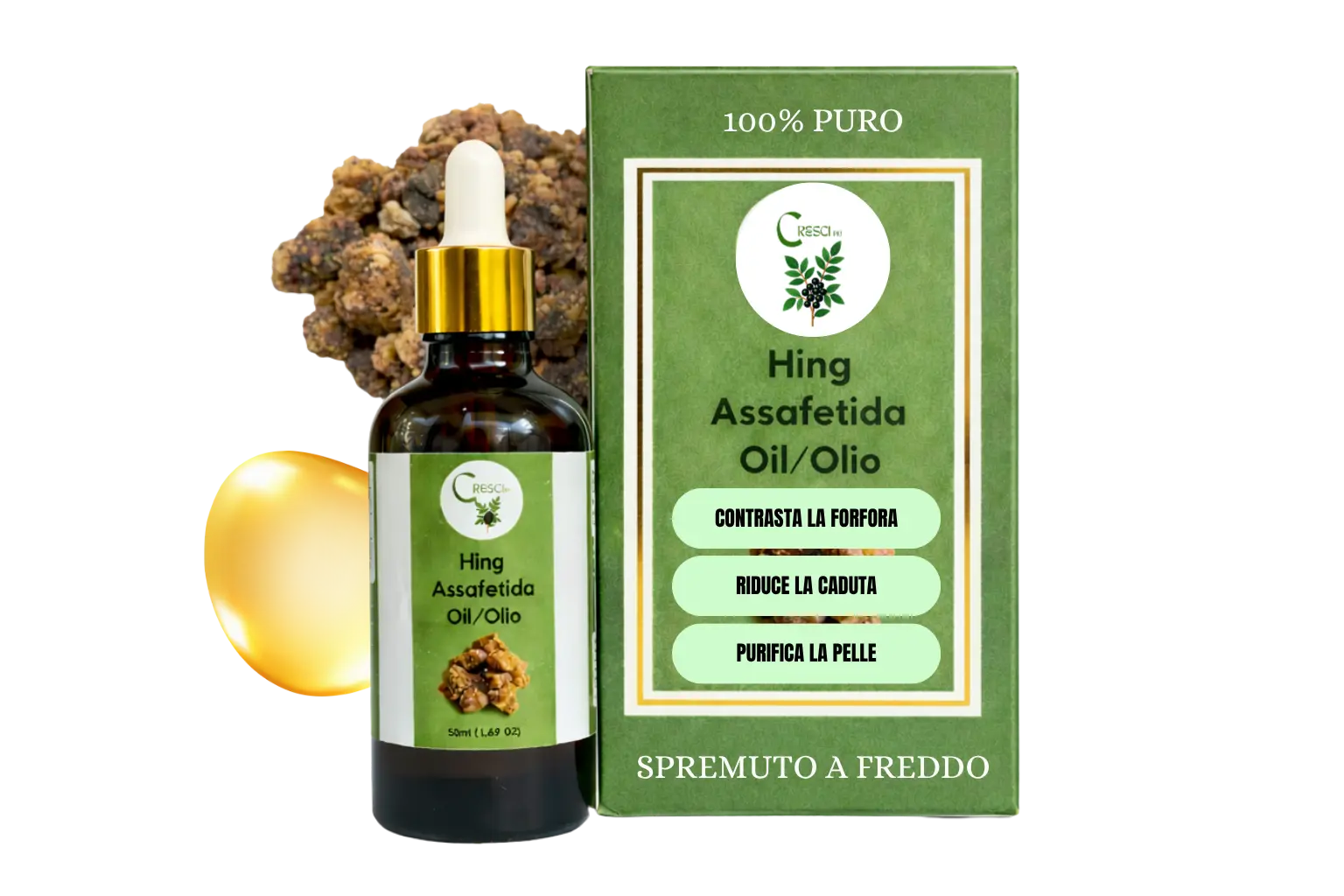 Olio Essenziale di Hing 100% Puro - Assafetida Ferula - Aroma Terroso e Benessere